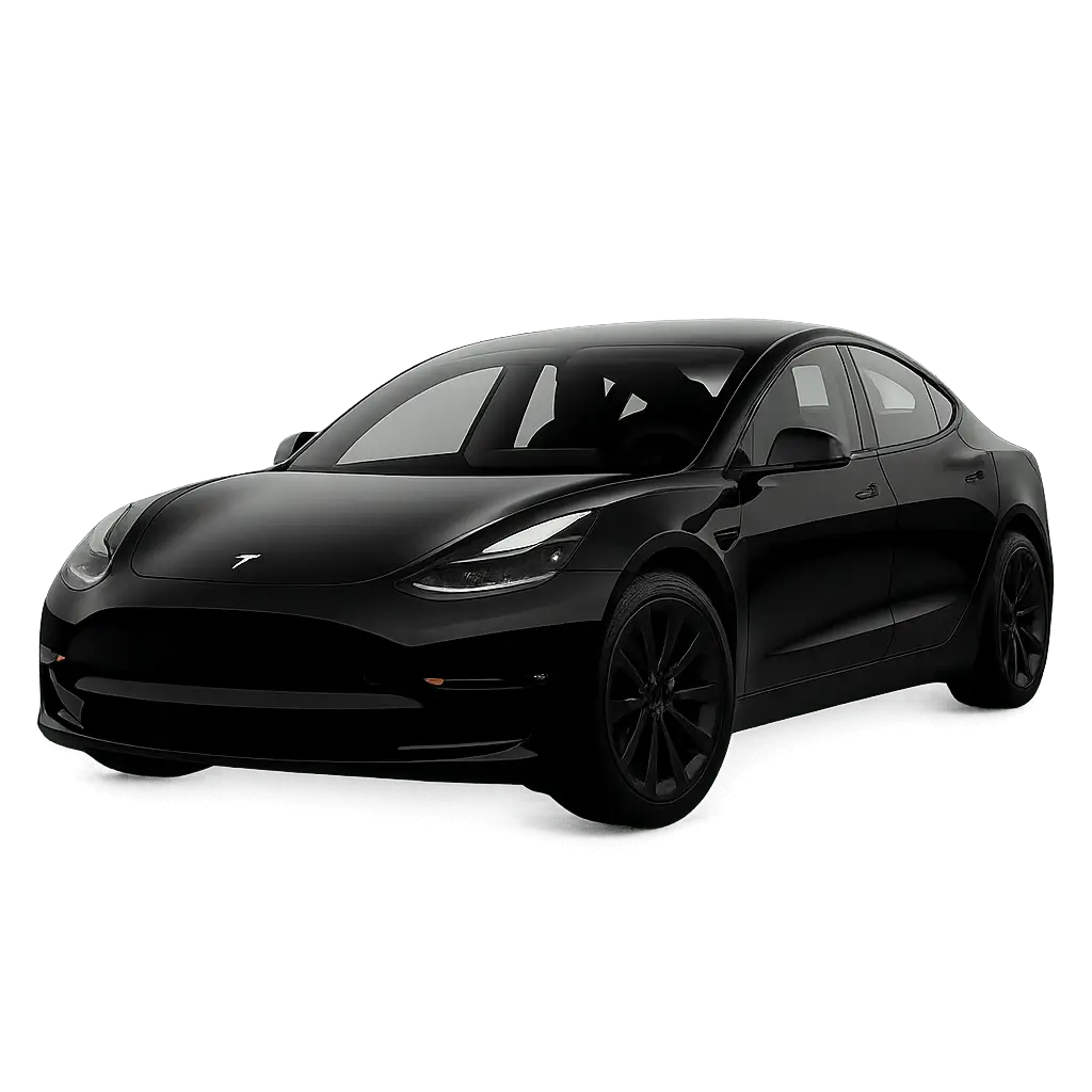 Tesla Model 3 sur fond vert